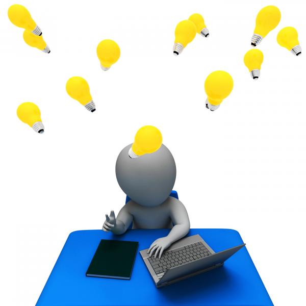 Character Lightbulbs Represents Power Source And Concepts 3d Rendering