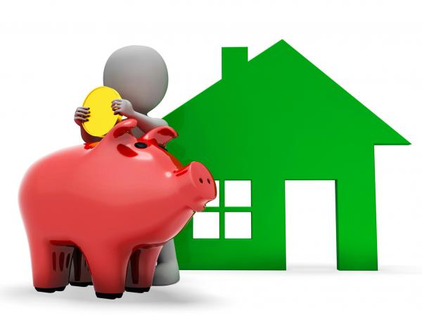 Character Mortgage Represents Real Estate And Banking 3d Rendering