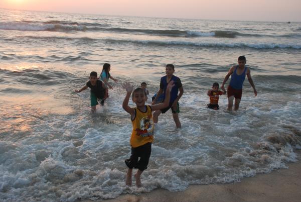 Children playing on the beach