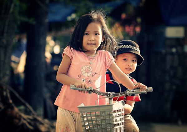 Children Riding Bicycle