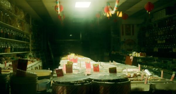 Chinese store at night