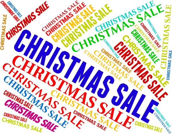Christmas Sale Represents Bargain Save And Text