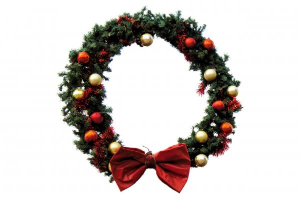 Christmas wreath on white background