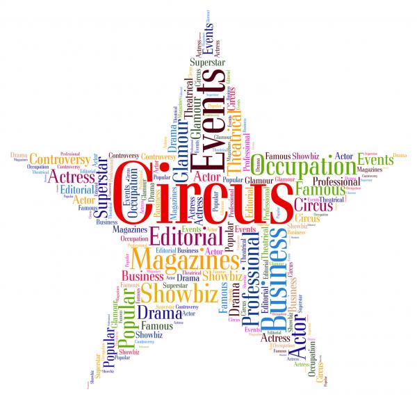 Circus Star Represents Three Ring And Clown