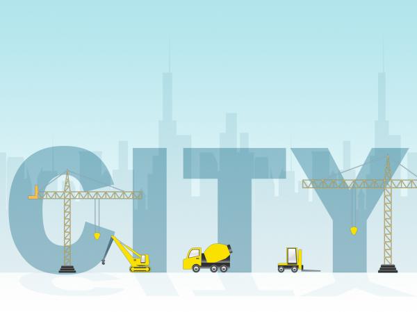 City Construction Shows Buildings Constructing And Capital