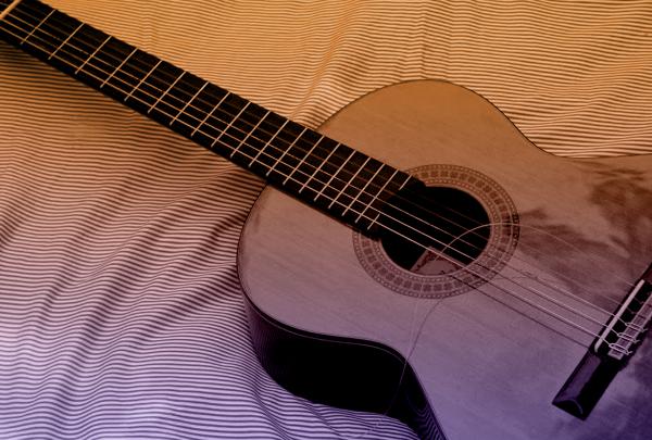 Classic Acoustic Guitar with Broken String