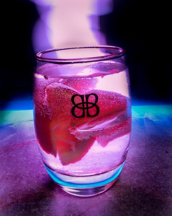 Clear Glass With Strawberry Inside