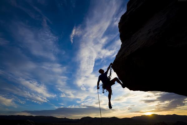 Climber at sunset