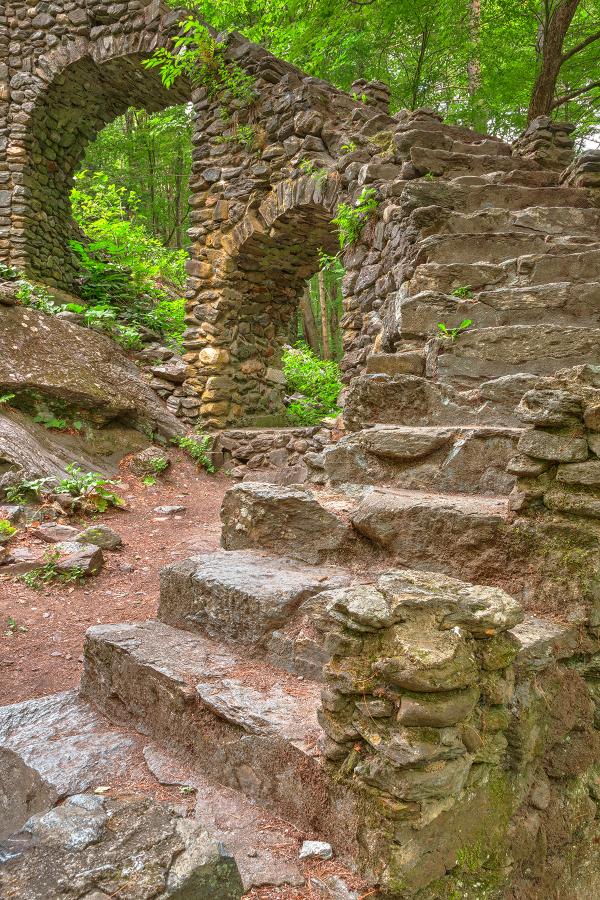 Close-up Castle Staircase Ruins - HDR