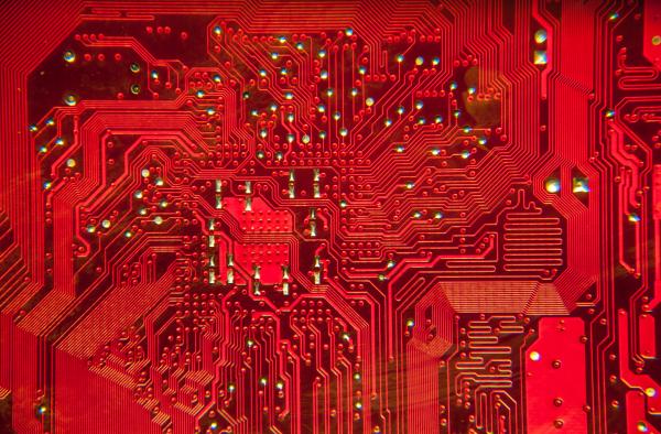 Close up of the RED circuit board