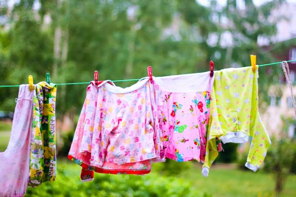 Clothes on rope