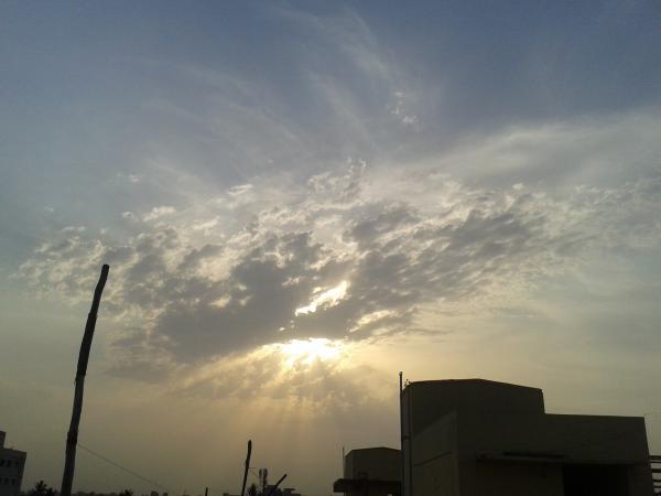 Clouds over sun