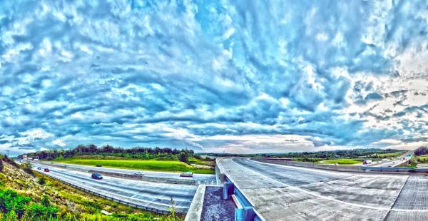 Cloudy on highway