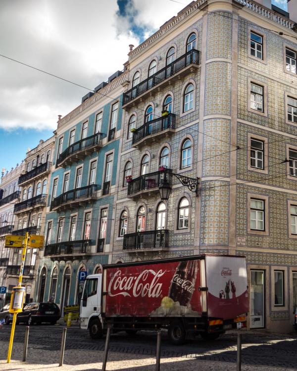 Coca cola in the center