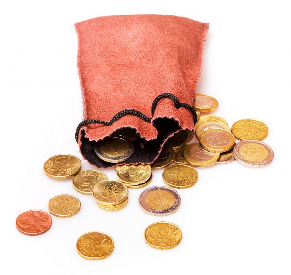 Coins in a bag