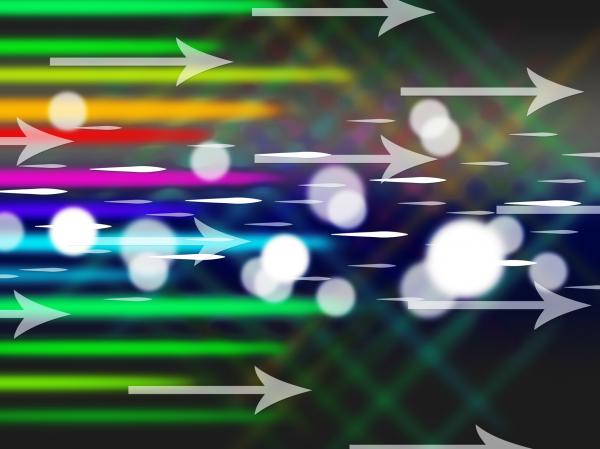 Colorful Arrows Background Means Net Traffic And Bytes