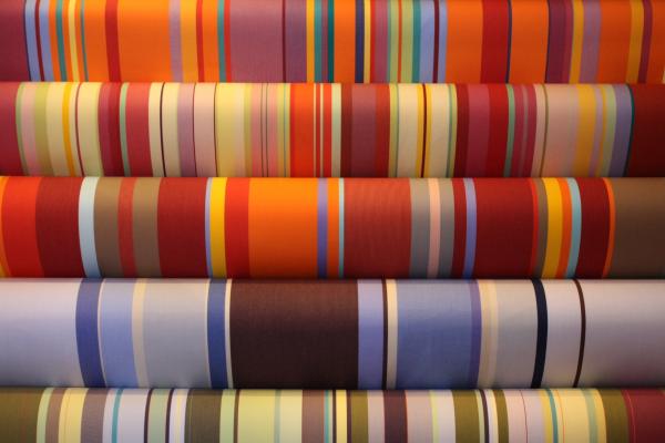 Colorful fabric rolls