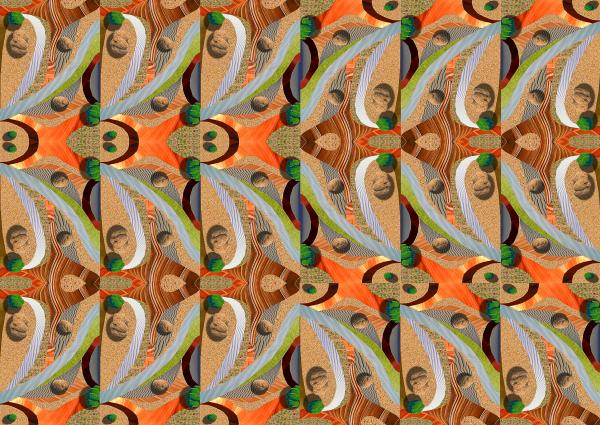 Complex tiled pattern made with sandstone rocks