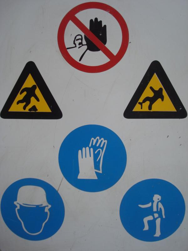 Construction warning signs