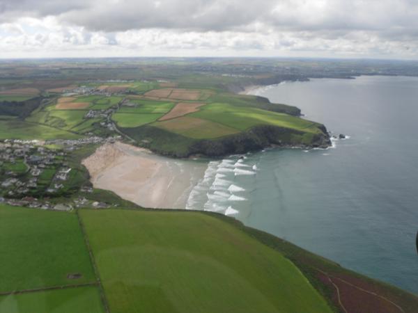 Cornish coast aerial view