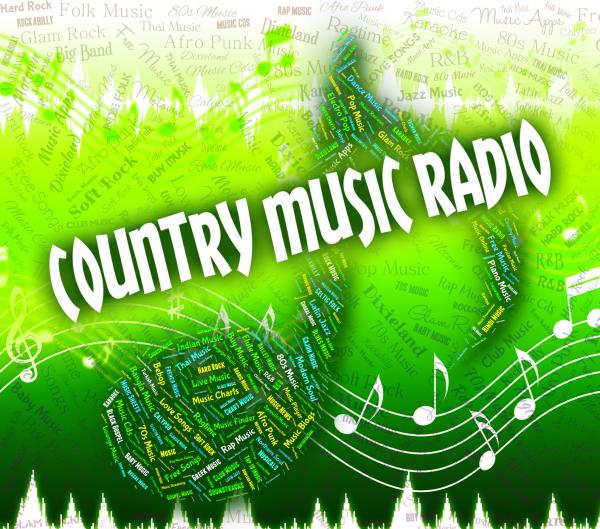 Country Music Radio Represents Sound Track And Acoustic