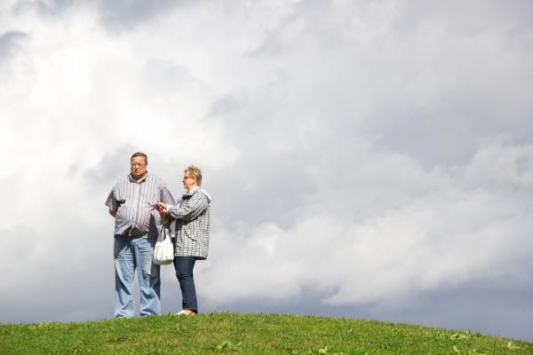 Couple and moody sky