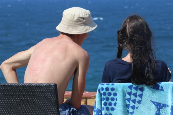 Couple relaxing on the beach
