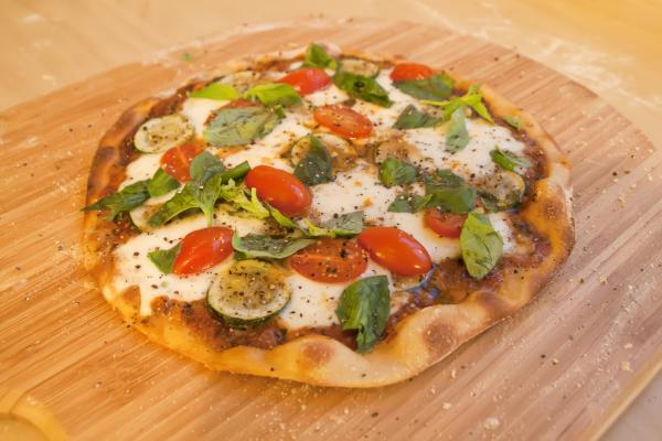 Courgette, Tomato & Basil Pizza