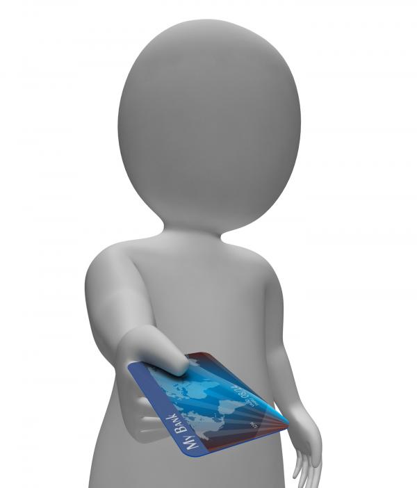 Credit Card Represents Ecommerce Plastic And Buy 3d Rendering