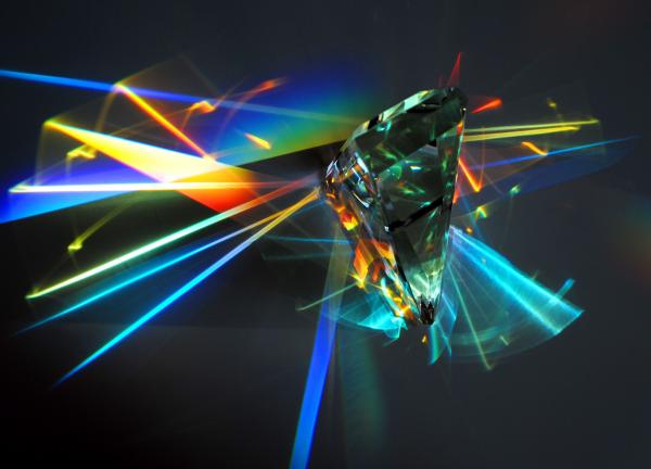 Crystal light by prism