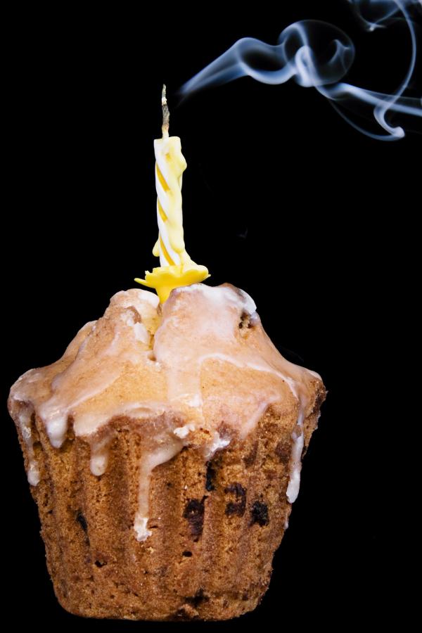 Cupcake with candle