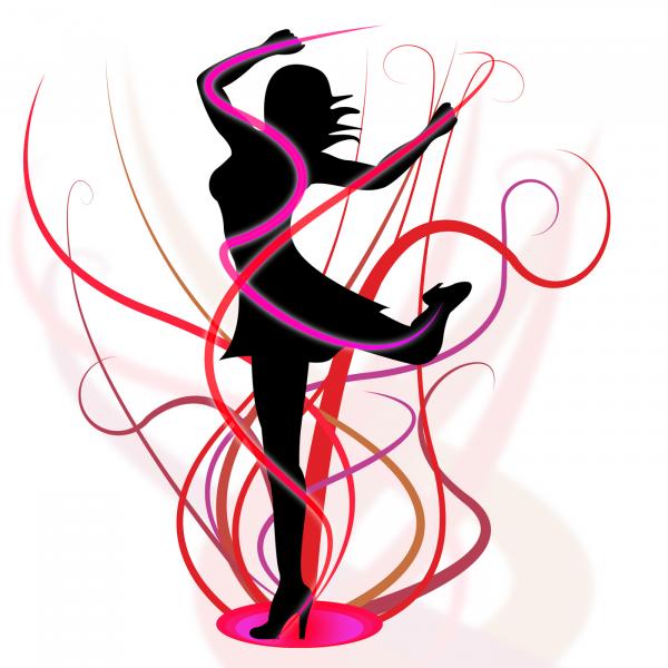 Dancing Aerobics Means Young Woman And Girl