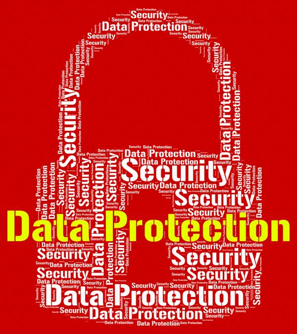Data Protection Represents Forbidden Secured And Wordcloud