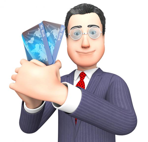 Debit Card Means Credit Cards And Bankruptcy 3d Rendering