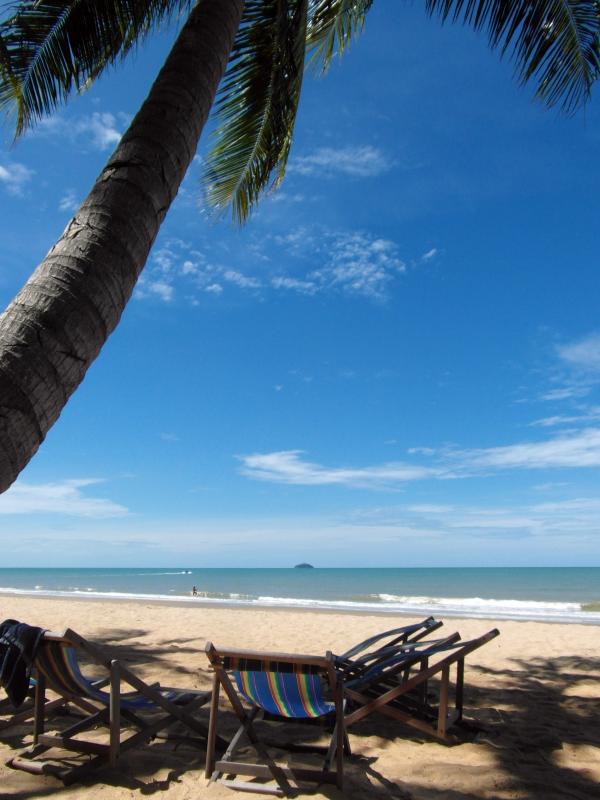 Deckchairs on a Tropical Beach