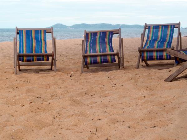 Deckchairs on a Tropical Beach
