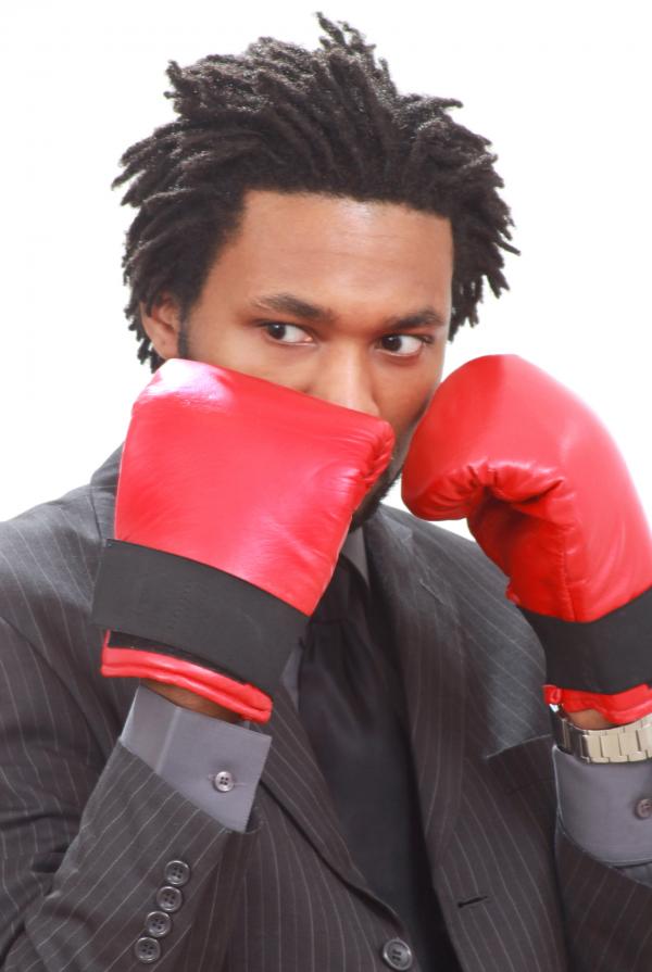 Defensing business man