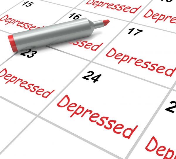 Depressed Calendar Means Discouraged Despondent Or Mentally Ill