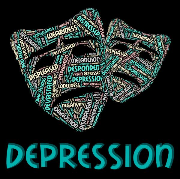 Depression Word Represents Hopelessness Sad And Text