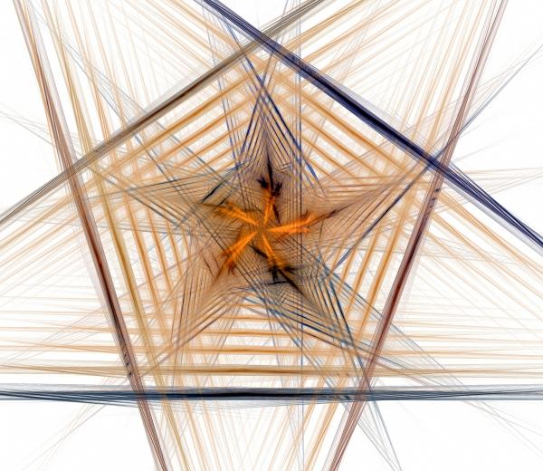 Design element in the shape of a pentago