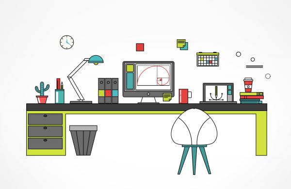 Designer Workspace - Creative Jobs Concept