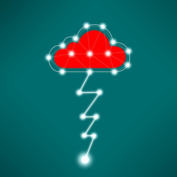 Digital Cloud Concept with Lightning