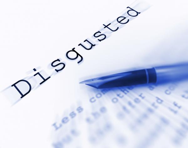 Disgusted Word Displays Appalled Sickened Or Outraged