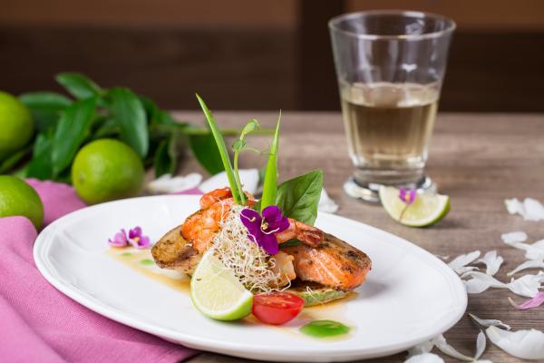 Dish of Salmon and Shrimp