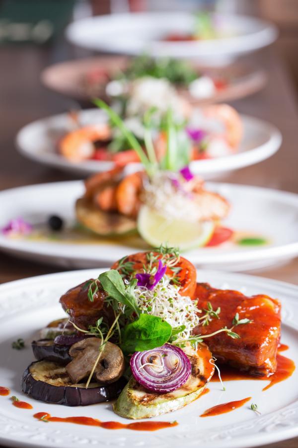 Display of Seafood Dishes