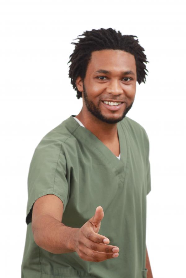 Doctor saying hello