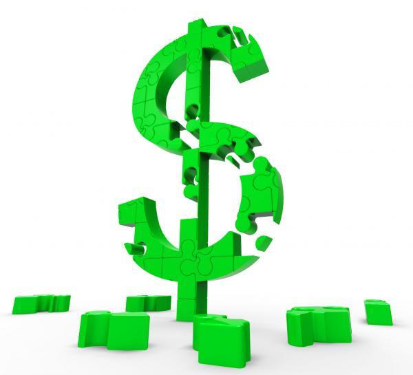 Dollar Symbol Shows Success, Wealth And Income