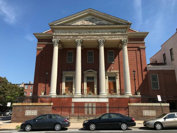 Douglas Memorial Community Church/Former Madison Avenue Methodist Episcopal Church (1857; Thomas Balbirnie, architect), 1325 Madison Avenue, Baltimore, MD 21217