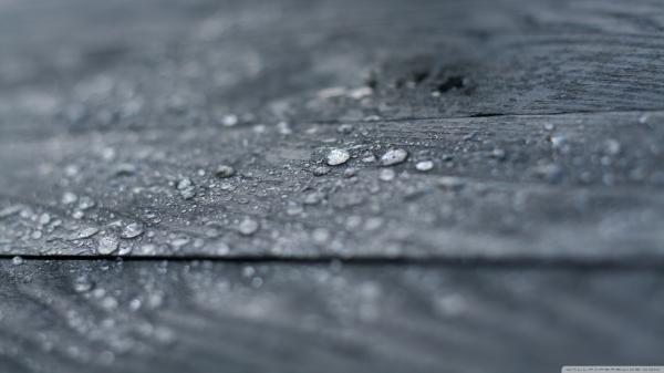 Droplets on wood