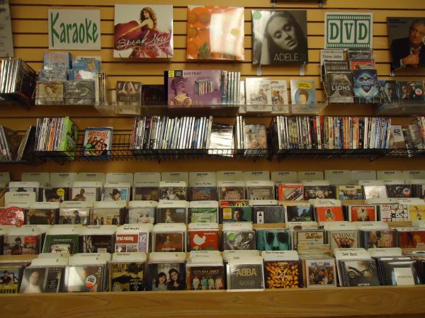 DVD cd display in store
